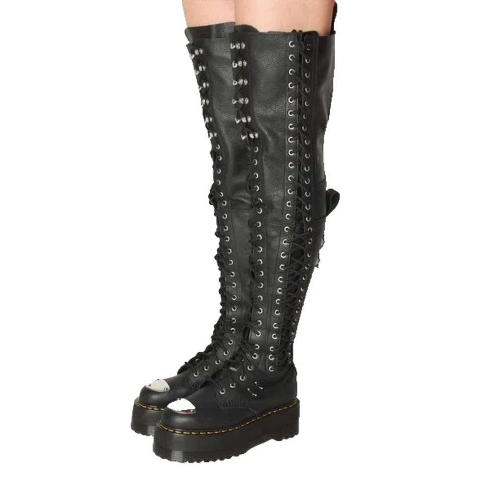 RARE! Dr. Martens 28-Eye XTRM Max Virginia Leather Thigh High Platform Boots